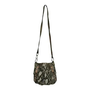 B.Makowsky snake print leather crossbody bag